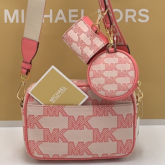 MICHAEL MICHAEL KORS JET SET CROSSBODY BAG TECH ATTACHED HANDBAG PURSE 
Tea Rose - Picture 7 of 16